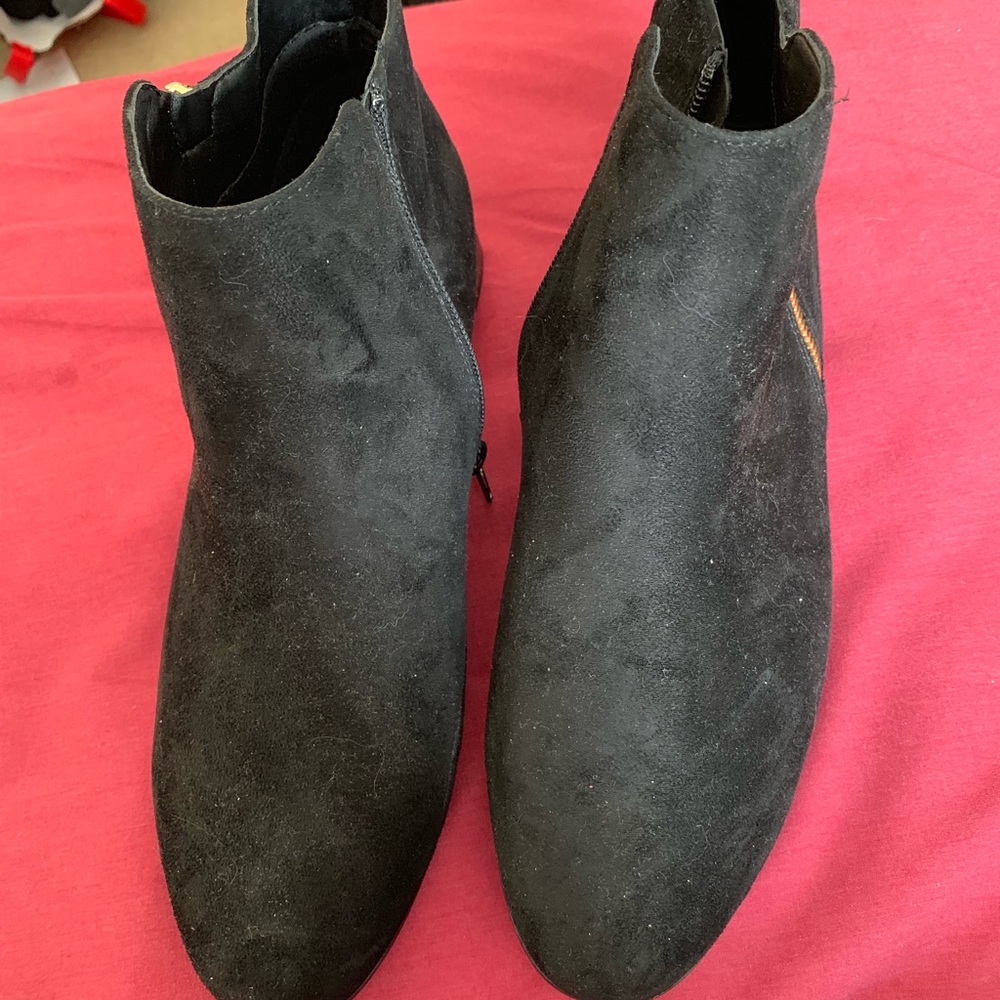 Black booties.